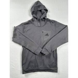 Adidas Hoodie Pullover Gray Athleisure Activewear Sweatshirt Mens